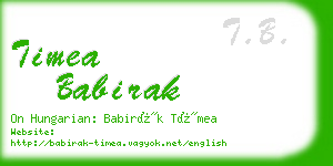 timea babirak business card